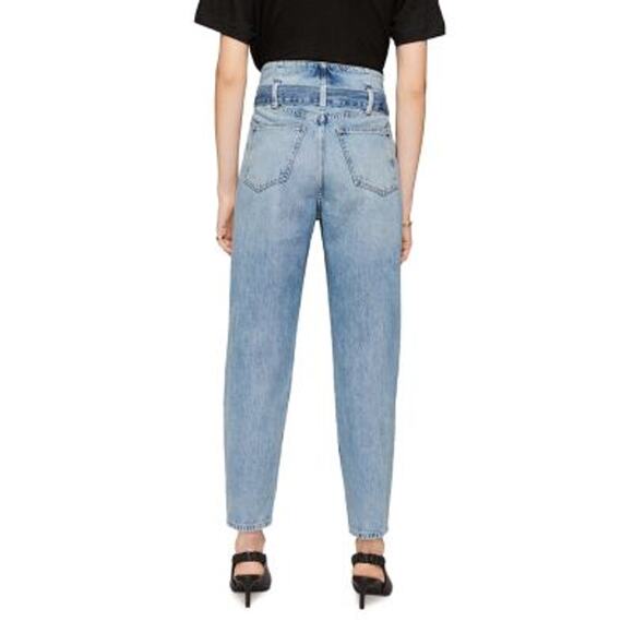 Anine Bing Jeans‎ Everly Paper Bag Waist High Rise Denim Women's Size 29 Blue - Picture 4 of 14